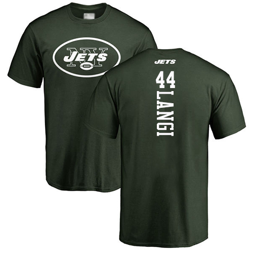 New York Jets Men Green Harvey Langi Backer NFL Football #44 T Shirt